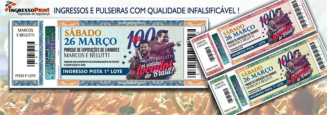 #98 Ingresso de segurança com Holograma 3D , Papel Moeda 120 gr de maior gramatura, Tinta Lumiseg , Tinta Invisível U.V.